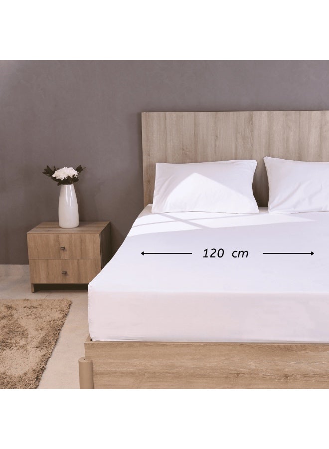 Deluxe Pearl White Comfy Fitted Bed Linen Set (3 Pieces) - 120 cm - Image 1